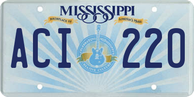 MS license plate ACI220