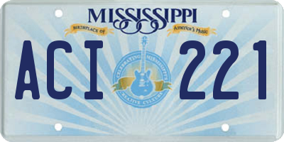 MS license plate ACI221