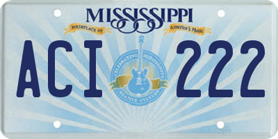 MS license plate ACI222