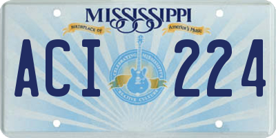 MS license plate ACI224