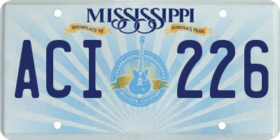 MS license plate ACI226