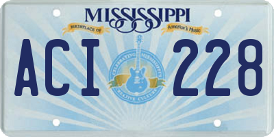 MS license plate ACI228