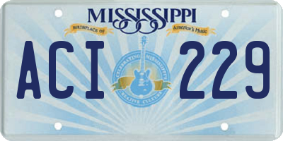 MS license plate ACI229