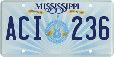 MS license plate ACI236