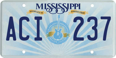MS license plate ACI237