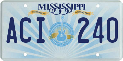 MS license plate ACI240