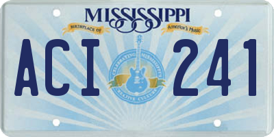 MS license plate ACI241