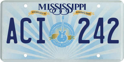 MS license plate ACI242