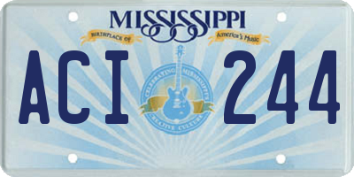 MS license plate ACI244