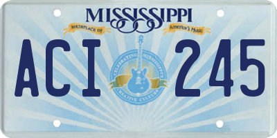 MS license plate ACI245
