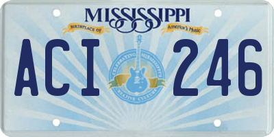 MS license plate ACI246