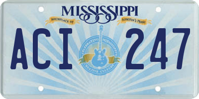 MS license plate ACI247