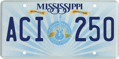 MS license plate ACI250