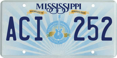 MS license plate ACI252