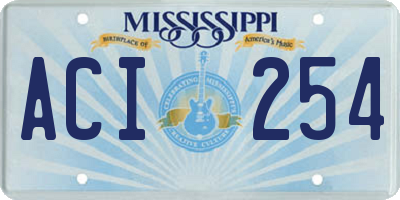 MS license plate ACI254