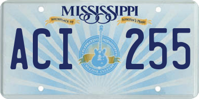 MS license plate ACI255