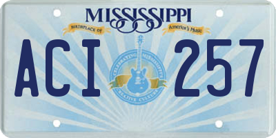 MS license plate ACI257