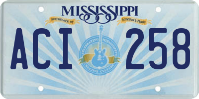 MS license plate ACI258