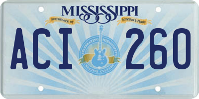 MS license plate ACI260