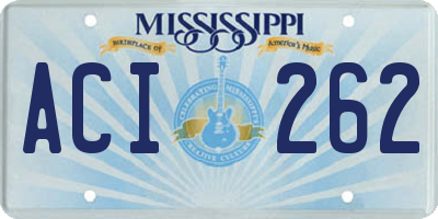 MS license plate ACI262