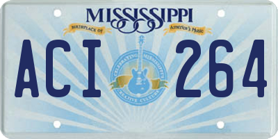 MS license plate ACI264