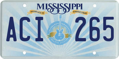 MS license plate ACI265