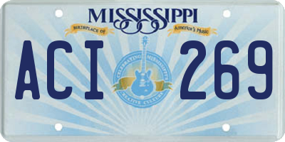 MS license plate ACI269