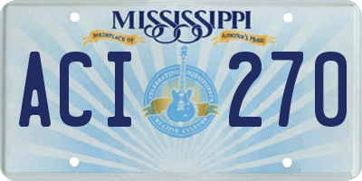 MS license plate ACI270