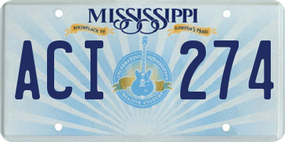 MS license plate ACI274