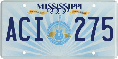 MS license plate ACI275