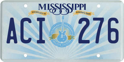 MS license plate ACI276