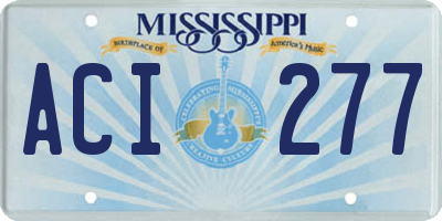 MS license plate ACI277