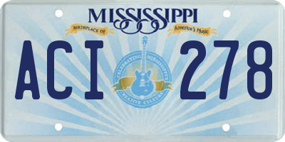 MS license plate ACI278
