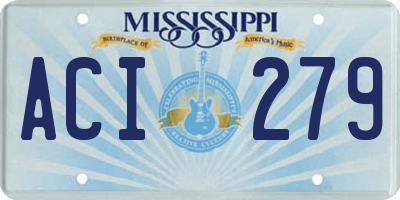 MS license plate ACI279