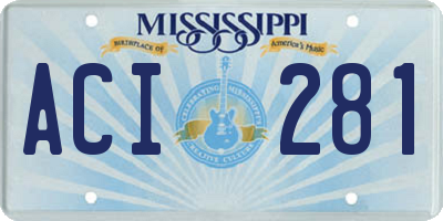 MS license plate ACI281