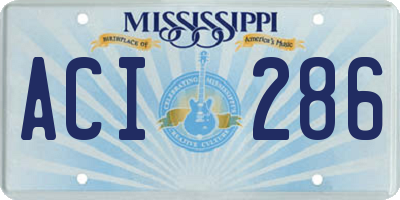 MS license plate ACI286