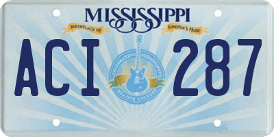 MS license plate ACI287