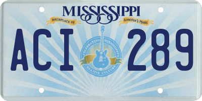 MS license plate ACI289