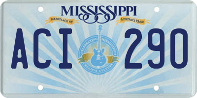 MS license plate ACI290