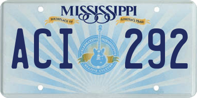 MS license plate ACI292