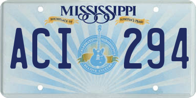 MS license plate ACI294
