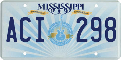 MS license plate ACI298