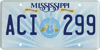 MS license plate ACI299