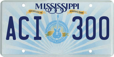 MS license plate ACI300