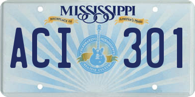 MS license plate ACI301