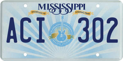 MS license plate ACI302