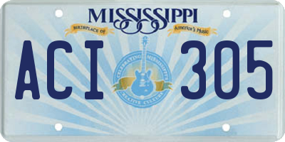 MS license plate ACI305