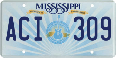 MS license plate ACI309