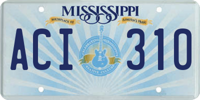 MS license plate ACI310