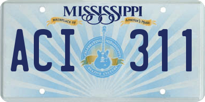 MS license plate ACI311
